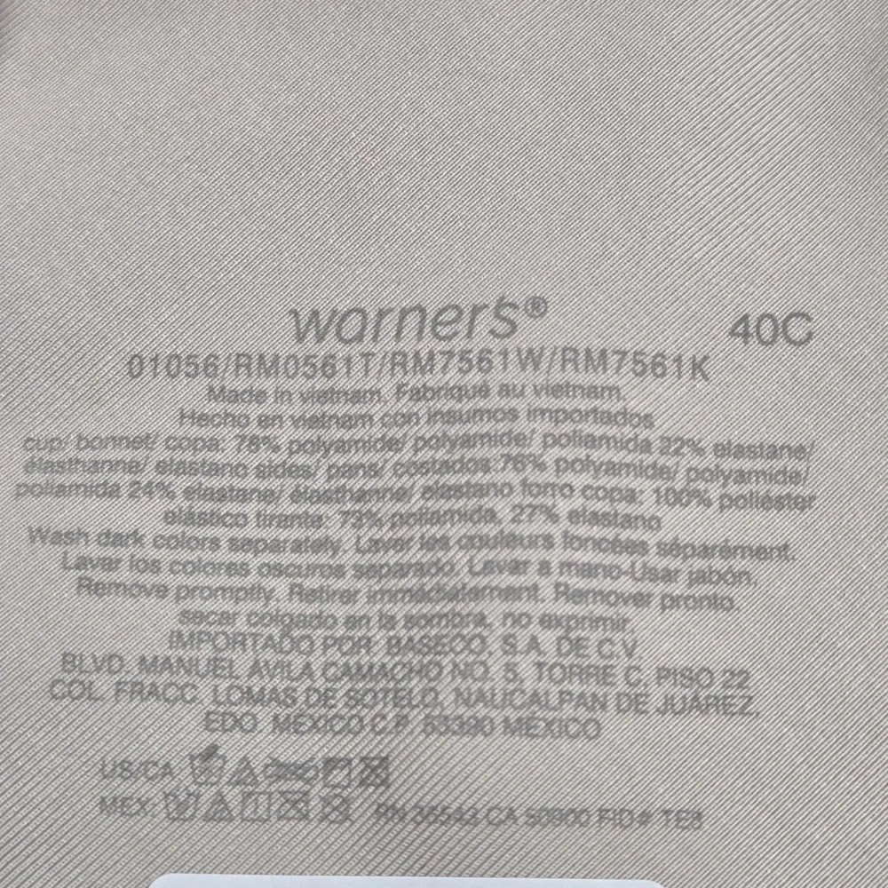 Warners Women Bra 40C Beige Polka Dot T Shirt Wireless Strap READ